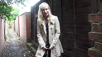 Preview 2 of Groging - Blonde babe Satine Spark masturbates in a park and public nudity of young daring