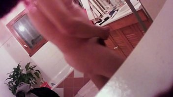 Preview 1 of Aj Applegate Sharing - Hidden cam-Jerking with Toothbrush