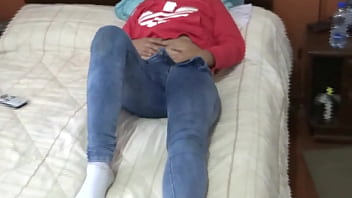 Preview 1 of Girls Worshipping Guys Teens - I pass my cock through stepmother&#039_s feet,  she can&#039_t resist anymore and masturbates,  full orgasms
