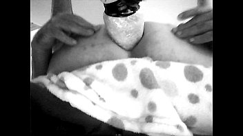 Preview 4 of Cum On Fresh Shaving Balls - Ass stretching with a HUGE white dildo