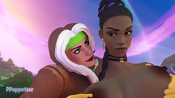 Preview 1 of Hidden Swimming - Rogue plays Shuri - Fortnite - 3d animation