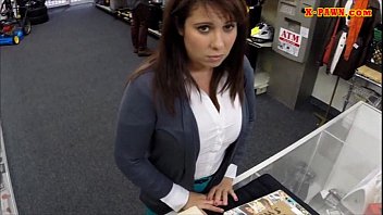 Preview 1 of Haxethjaw - Busty Milf fucks pawnkeeper for cash to bail out her hubby
