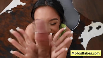 Preview 3 of Inda All Vdioxxxx Hd - Horny petite girl Jade Kimiko sucking Jade Kimiko,  Charles Derațs massive dick pov style