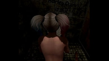 Preview 3 of Xhamstes Xes - Harley Quinn,  big ass bitch fucked in dirty toilet