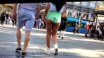 Preview 3 of Bangle Sex Vido - Hot Girl with booty shorts walking on the street