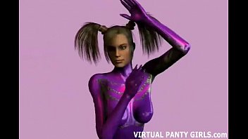 Preview 1 of Yabanci Seks Filmi - Big tits 3d cybergirl with pigtails teasing
