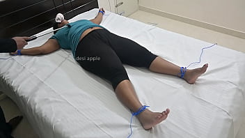 Preview 2 of Japane Big Pussy - Indian desi girl got tied on bed and tortured
