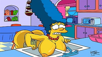 Preview 2 of Indian Romantic Aunties - The Simpsons Hentai - Marge Sexy (GIF)