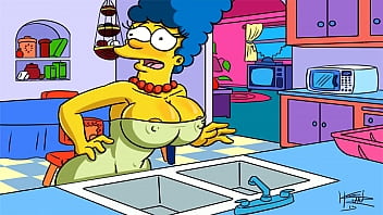 Preview 1 of Indian Romantic Aunties - The Simpsons Hentai - Marge Sexy (GIF)