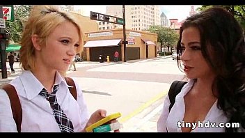 Preview 1 of Exams Xxxx - Tiny petite teens 3way Adriana Lynn and Dakota Skye 4 91