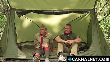 Preview 1 of Keez Movie - Scoutmaster Tyler Saint exploded deep into the tight little ass filling Scout Zack Dean with an obscene amount of semen
