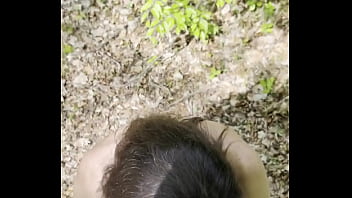 Preview 2 of Noty Vaduz - POV man blowjob then fuck in the middle of the forest without protection to finish she swallows all the sperm!