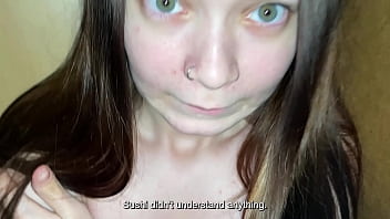 Preview 1 of Anna Maria Km 94 - Frightened stepdaughter hid in the closet. Stepfather&#039_s big cock kept her slobbery mouth company