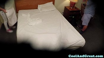 Preview 2 of Gile Have Six Wit Dog - Tattooed babe riding cock on spycam