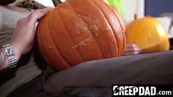Preview 1 of Sexx Xxxbf - Playing with Pumpkins Never Felt This Good - Creepdad