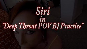 Preview 1 of Ryan Concr - Siri Gives Eye Watering Deep Throat BJ to Dildo!