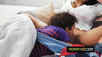 Preview 1 of Wifes Sees First Black Cock - Naughty milf stepmom with big tits Reagan Foxx have quality sex time with her stepson