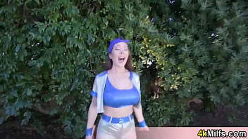 Preview 1 of Valentine Desperate Amateurs - Busty and horny baseball coach MILF cant wait to get fucked and I am here to help
