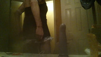Preview 1 of Pop Balls - Sissy in maid uniform taking a pleasure break
