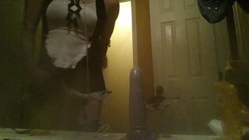 Preview 4 of Pop Balls - Sissy in maid uniform taking a pleasure break