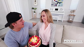 Preview 1 of Brazzers Fucked In A Chair - Blonde Stepmom Freeused On Her Birthday