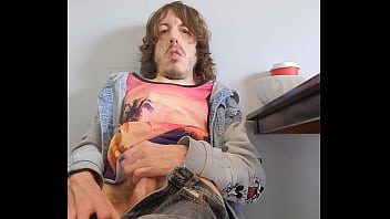 Preview 1 of Gey Sex Movie - Jerking off in the kitchen