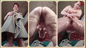 Preview 1 of Momhot Sex Small Son - A spy cam for a cuckold and a oiled orgasm