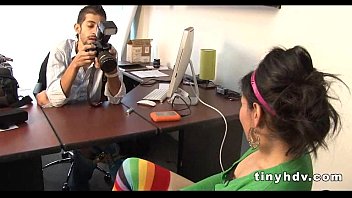 Preview 3 of Two Dicks Slamming Her Throat - Gorgeous latina teen Maria Robles 1 52