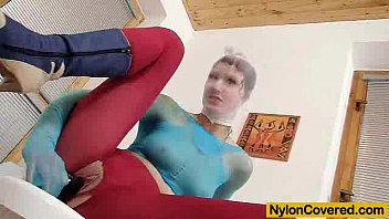 Preview 4 of Public Licking Man Pussy - Mazzy masturbates her pussy covered fully in nylons