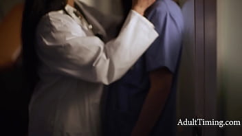 Preview 2 of Vuclip Sex Xvideo Bangladesh - Asian Doctor Exploits Les Nurses Crush To Cover Up A | Spanish Subtitles