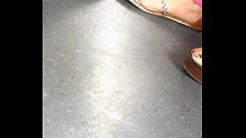 Preview 1 of Bbw Weight - mature feet candid wedges sandals