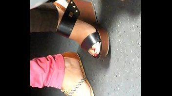 Preview 4 of Bbw Weight - mature feet candid wedges sandals