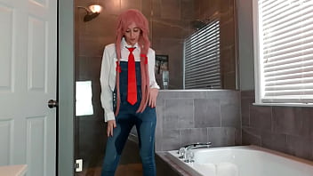 Preview 1 of Brazzers Mommey - Yuno Gasai Wetting Denim Overalls &amp_ Panties Sage Eldritch