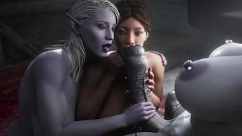 Preview 4 of Famlyst - Two big dicks greatly surprised the MILF.. Hot animation 3d futa threesome.