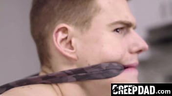 Preview 3 of Eoujtztdp - Stepdad Ties His Stepson&#039_s Wrists and Gag Him Onhis Cock - Creepdad