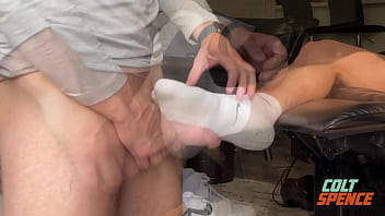 Preview 2 of Kareena Kapoor Sex Blue Film - Big Bro Colt Spence gets Dirty Socks Sniffed and Dick Sucked by Kam Stone