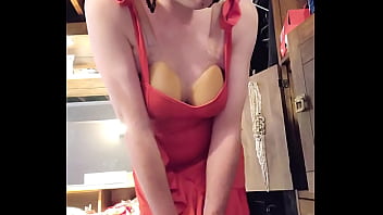 Preview 4 of Umur 8thn Sex - Sissy In A Sexy Red Dress