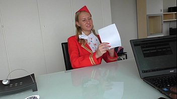 Preview 2 of Best Hot Sax Video - Dumb Russian Teen Air Hostess creampied at fakeflightagent