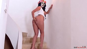 Preview 3 of Aleksa Gay - Masked BBW Brunette Women Best Striptease Show HD Video_