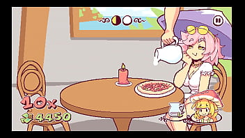 Preview 2 of Hzntai 3gp - Futanari Di Funghi [ FUTA Hentai Game ] Ep.4 kinky waitress is putting cum over the pizza !