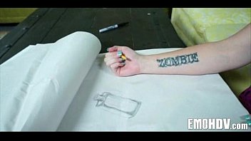 Preview 2 of Ebony Virgin Hd - Emo slut gets fucked 087