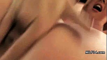 Preview 1 of Chez Tong Gang Bang - Horny big tit blonde milf nails a stud