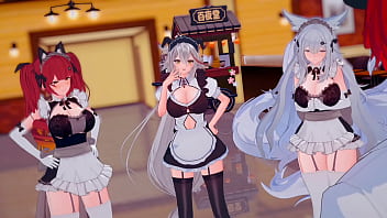 Preview 1 of Sex Big Saiz Lady - Azur Lane Maid Cafe Special Service