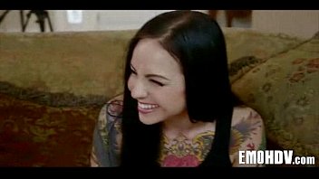 Preview 3 of Black Piss Mouth - Emo babe with tats gets some dick 337