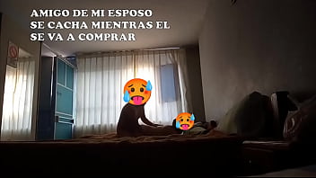 Preview 2 of Romantic Hiden Camera - AMIGO SE METE A CAMA MIENTRAS MI ESPOSO SE VA HACER CAPACITACI&Oacute_N ALQUILAMOS DOS CAMAS PARA TODOS