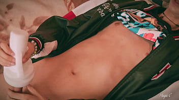 Preview 3 of Bailey 15 - Hot Twink Magic C Fucking A Fake Pussy Until He Cums Over The Cameraman