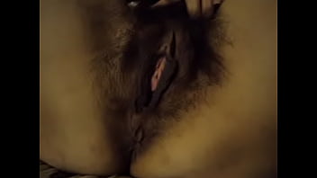 Preview 3 of Boobs And Pusst Kickibg - Hairy MILF wife fingers and fondles her pussy