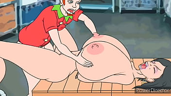 Preview 3 of Mom Son Kisse - Mrs. Megamounds and her massive huge tits bouncing (with sounds)