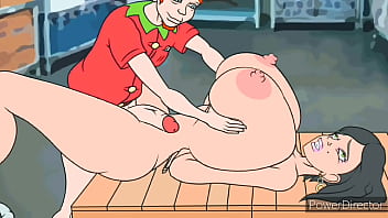 Preview 1 of Mom Son Kisse - Mrs. Megamounds and her massive huge tits bouncing (with sounds)