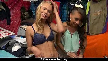 Preview 3 of Aangeleyes Huge Dildo Deepthroat - Desperate teen naked in public and fucks to pay rent 2